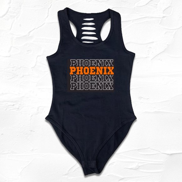 Womens Black Phoenix Basketball Bodysuit, GF Mom, Mothers Gift, PHX Shirts - Picture 1 of 4